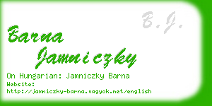 barna jamniczky business card